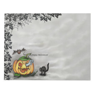 Ghost, Cat, Bat en Pumpkin, Happy Halloween! Notitieblok