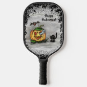 Ghost, Cat, Bat en Pumpkin, Happy Halloween! Pickleball Paddle (Achterkant)
