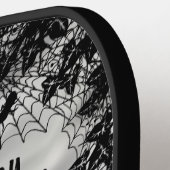 Ghost, Cat, Bat en Pumpkin, Happy Halloween! Pickleball Paddle (Links Detail)