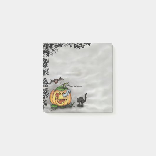 Ghost, Cat, Bat en Pumpkin, Happy Halloween! Post-it® Notes (Voorkant)