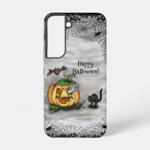 Ghost, Cat, Bat en Pumpkin, Happy Halloween! Samsung Galaxy Hoesje