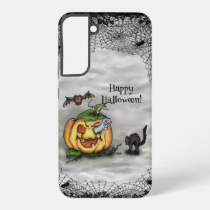 Ghost, Cat, Bat en Pumpkin, Happy Halloween! Samsung Galaxy Hoesje