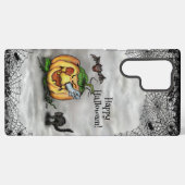 Ghost, Cat, Bat en Pumpkin, Happy Halloween! Samsung Galaxy Hoesje (Achterkant horizontaal)