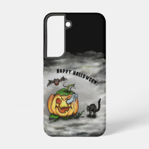 Ghost, Cat, Bat en Pumpkin, Happy Halloween! Samsung Galaxy Hoesje