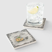 Ghost, Cat, Bat en Pumpkin, Happy Halloween! Stenen Onderzetter (Zijkant)