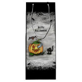 Ghost, Cat, Bat en Pumpkin, Happy Halloween! Wijn Cadeautas (Achterkant)