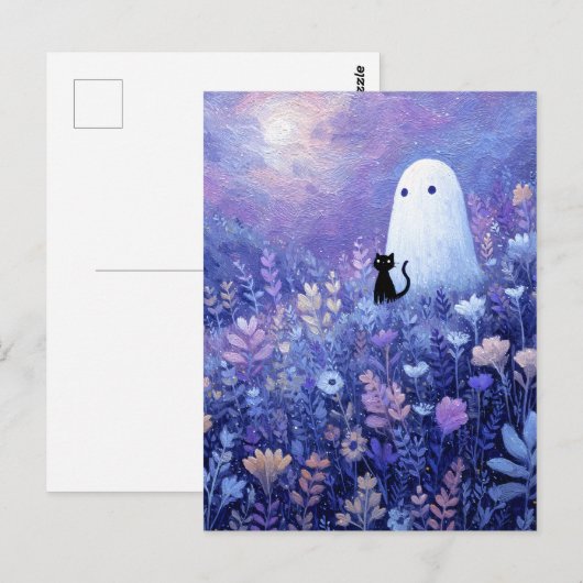 Ghost & Cat beroemd gemaakt door Twilight Meadow Briefkaart (Voorkant / Achterkant)