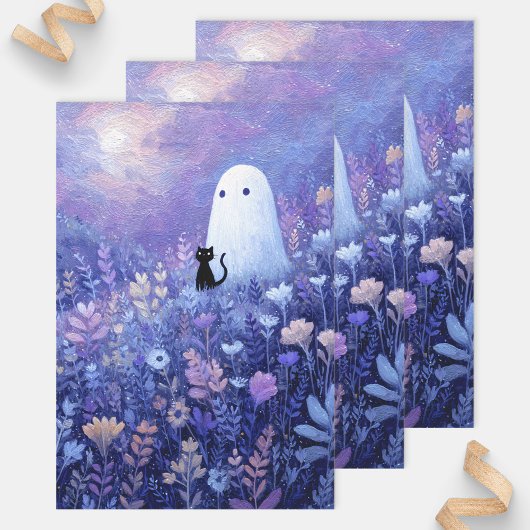 Ghost & Cat beroemd gemaakt door Twilight Meadow Inpakpapier Vel