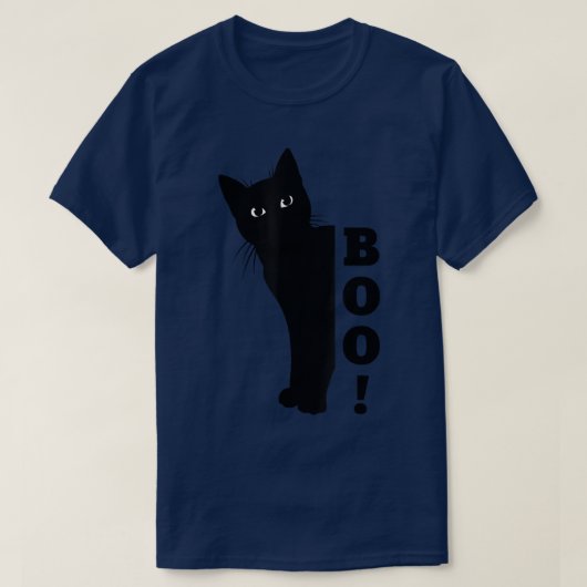 Ghost Cat Boo Animal Pet Funny Hiding Peekaboo Hal T-shirt (Design voorkant)