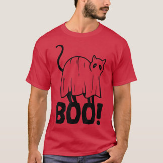 Ghost Cat Boo Animal Pet Funny Hiding Peekaboo Hal T-shirt