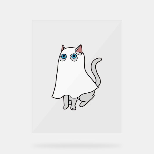 Ghost Cat Classic T-shirt_1 Acryl Bord (Voorkant)