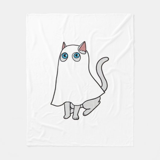 Ghost Cat Classic T-shirt_1 Fleece Deken (Voorkant)