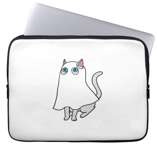 Ghost Cat Classic T-shirt_1 Laptop Sleeve (Voorkant)