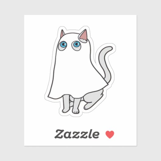 Ghost Cat Classic T-shirt_1 Sticker (Vel)