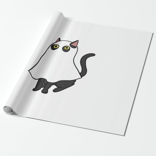 Ghost Cat Classic T-Shirt_2 Cadeaupapier (Uitgerold)