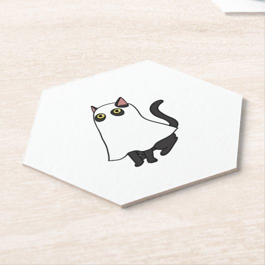 Ghost Cat Classic T-shirt_2 Kartonnen Onderzetters (Schuin)
