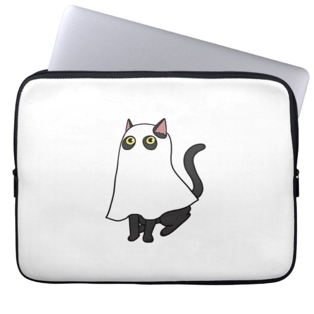 Ghost Cat Classic T-Shirt_2 Laptop Sleeve (Voorkant)
