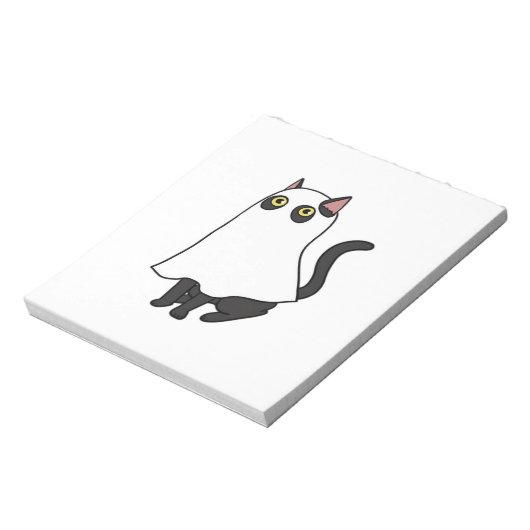 Ghost Cat Classic T-Shirt_2 Notitieblok (Linkerzijde)