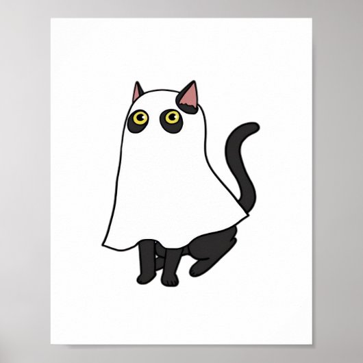 Ghost Cat Classic T-Shirt_2 Poster (Voorkant)