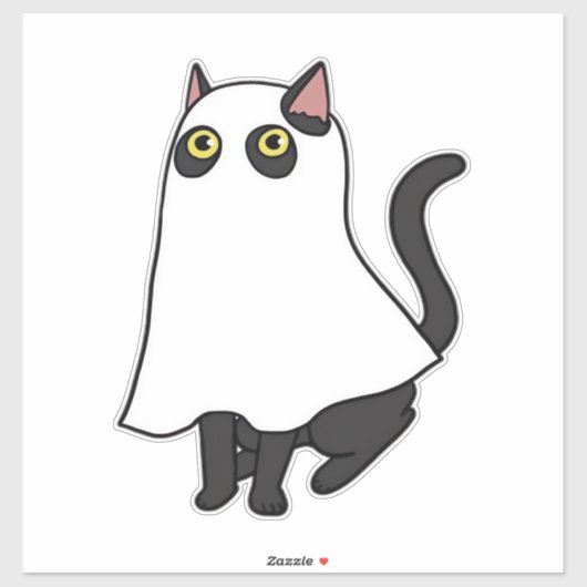 Ghost Cat Classic T-Shirt_2 Sticker (Vel)