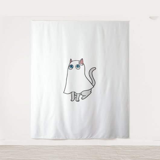 Ghost Cat Classic T-shirt_2 Wandkleed (Voorkant)