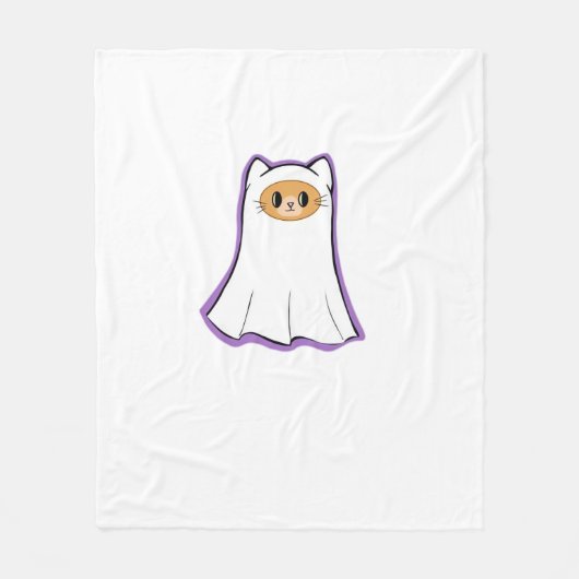 Ghost Cat Classic T-Shirt_3 Fleece Deken (Voorkant)