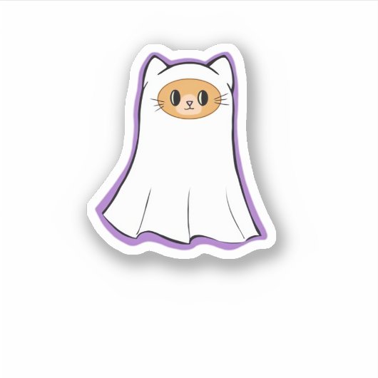 Ghost Cat Classic T-Shirt_3 Sticker (Voorkant)