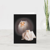 Ghost Cat Ghost Kitten Funny Cat Meme Halloween  Kaart (Voorkant)