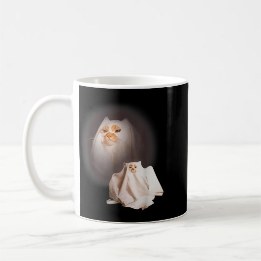 Ghost Cat Ghost Kitten Funny Cat Meme Halloween  Koffiemok (Links)