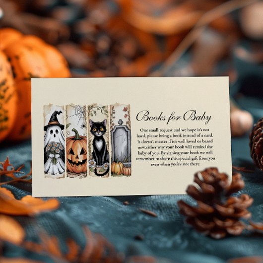 Ghost Cat Gothic Halloween Diapper Raffle Informatiekaartje