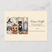 Ghost Cat Gothic Halloween Diapper Raffle Informatiekaartje (Voorkant)