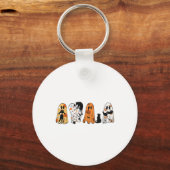 Ghost Cat Halloween Ghost Black Cat Spooky Seizoen Sleutelhanger (Voorkant)