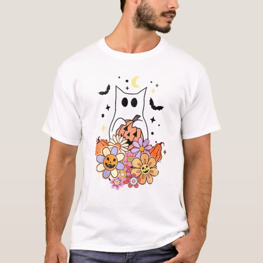 Ghost Cat Halloween kostuum T-shirt (Voorkant)