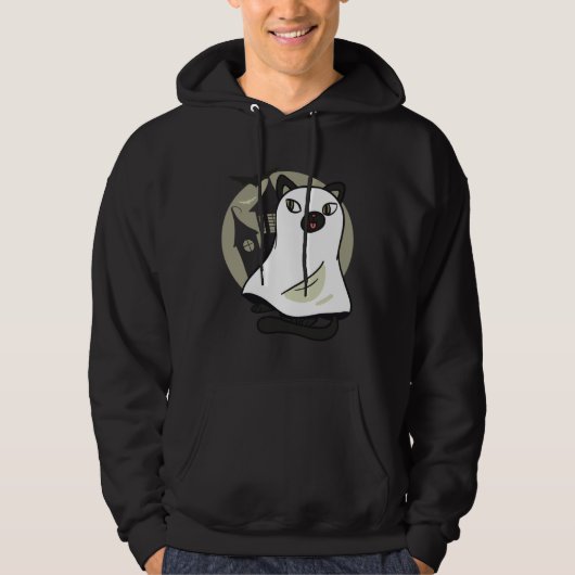 Ghost Cat  Halloween Schnuckel Graphic Hoodie (Voorkant)