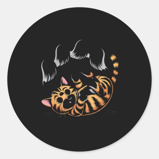 Ghost Cat Meme Funny Halloween Soky Kitty  Ronde Sticker (Voorkant)