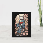 Ghost Cat met Kimono Japanse Yokai Folklore Desi Kaart (Voorkant)