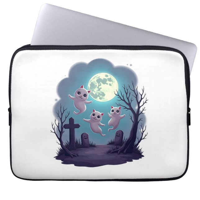 Ghost Cat Parade Laptop Sleeve (Voorkant)
