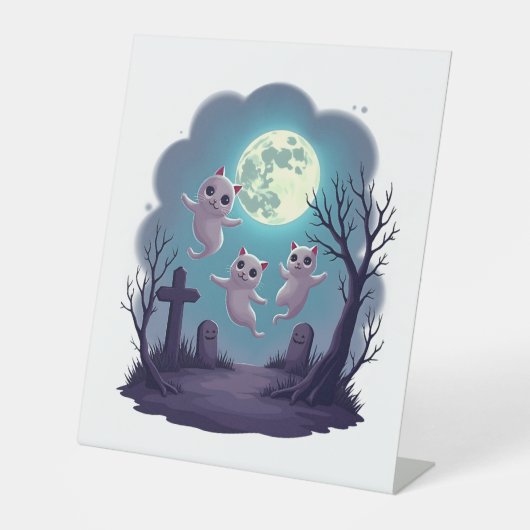 Ghost Cat Parade Reclamebord Met Voetstuk (Voorkant)