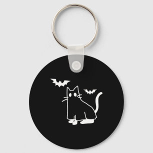 Ghost Cat Pocket Halloween Kostuum Mannen Vrouwen Sleutelhanger
