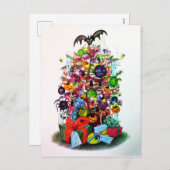  Ghost Cat Pumpkin Halloween Spider Party Feestdagenkaart (Voorkant / Achterkant)