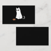 Ghost Cat Pumpkin Halloween Visitekaartje (Voorkant / Achterkant)