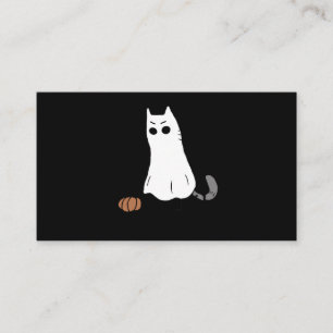 Ghost Cat Pumpkin Halloween Visitekaartje