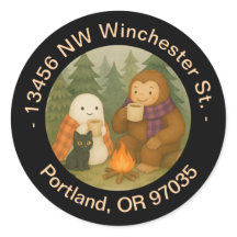 Ghost, Cat & Sasquatch - Retouradreslabel