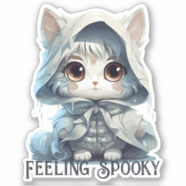 Ghost Cat Sticker - "Gevoel Spooky"