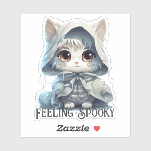 Ghost Cat Sticker - "Gevoel Spooky" (Vel)