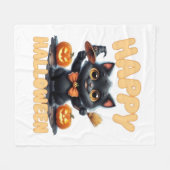 Ghost Cat T-shirt, Halloween Shirt, Spooky Schatti Fleece Deken (Voorkant (Horizontaal))