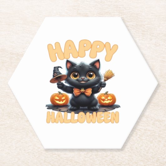 Ghost Cat T-shirt, Halloween Shirt, Spooky Schatti Kartonnen Onderzetters (Voorkant)