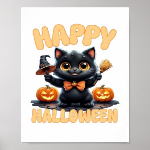 Ghost Cat T-shirt, Halloween Shirt, Spooky Schatti Poster