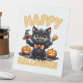Ghost Cat T-shirt, Halloween Shirt, Spooky Schatti Reclamebord Met Voetstuk (Insitu)
