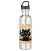 Ghost Cat T-shirt, Halloween Shirt, Spooky Schatti Waterfles (Voorkant)